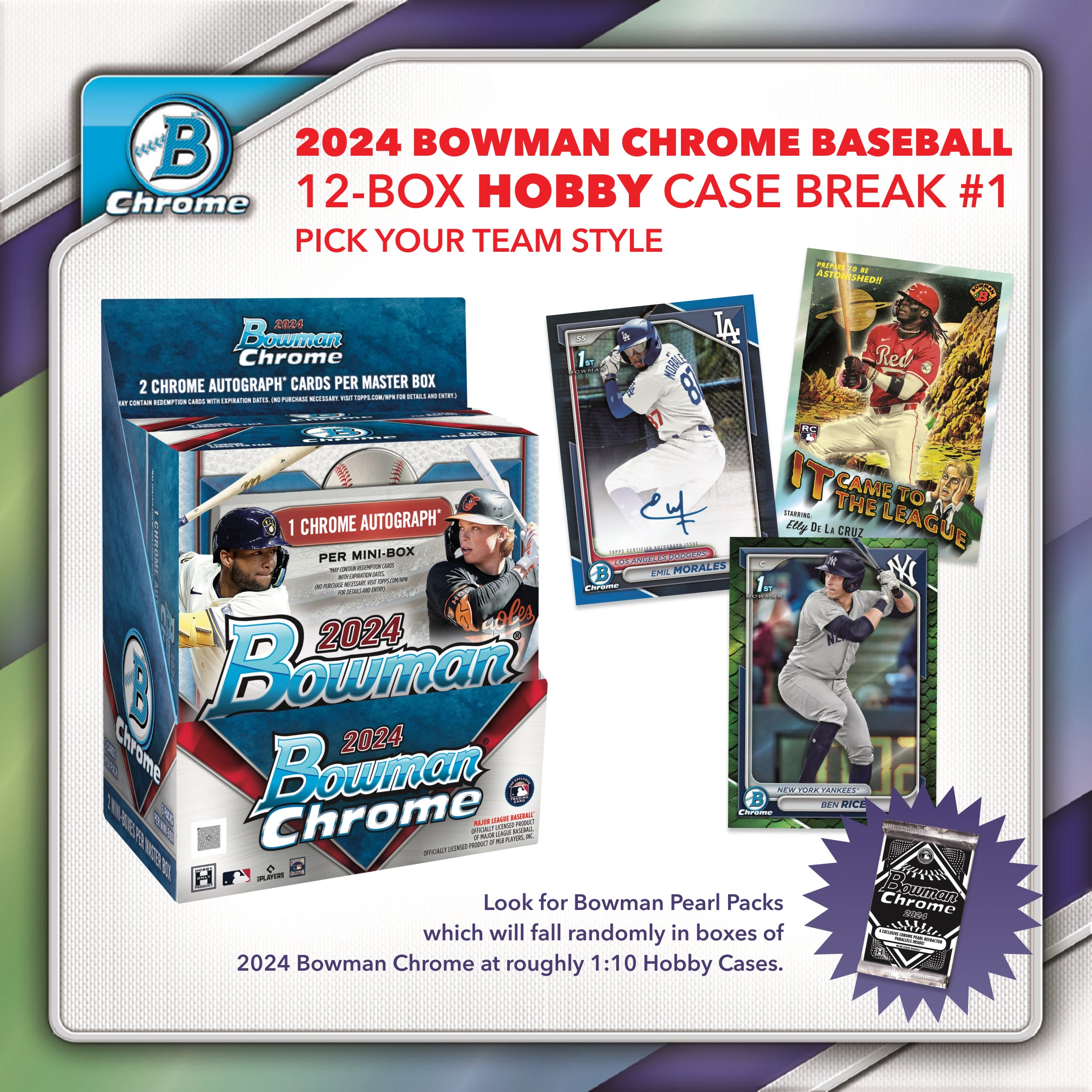 2024 Bowman Chrome Baseball Hobby Case Break 1 Pick Your Team All